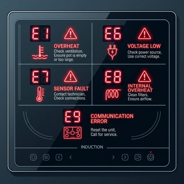 Induction Cooker Error Codes Nepal — E1 E6 E7 E8 E9 Solutions
